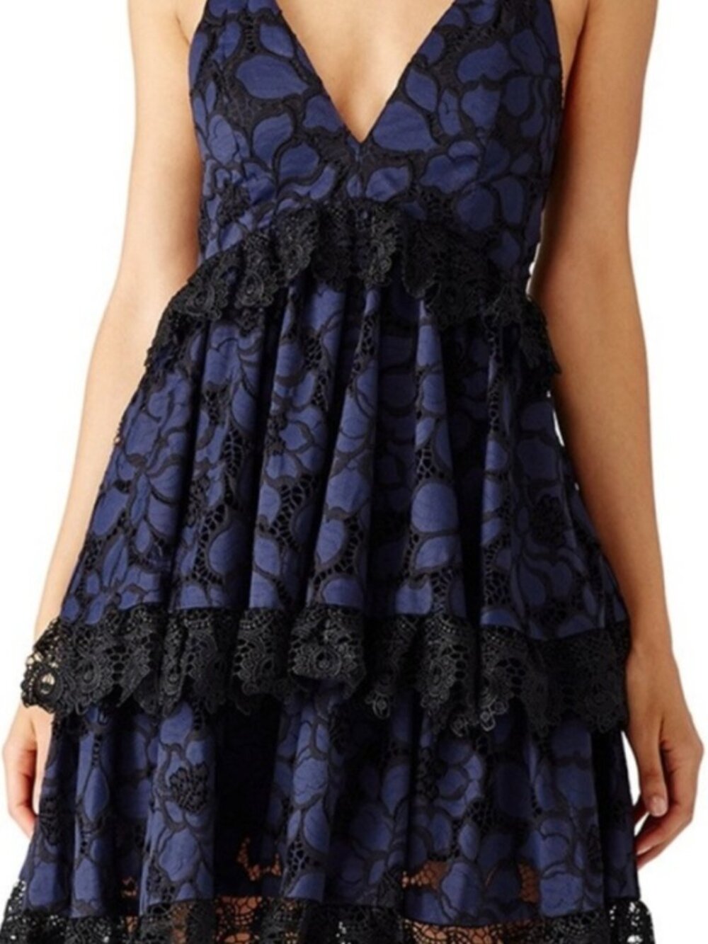 Kendall & Kylie Tiered Lace Babydoll Dress